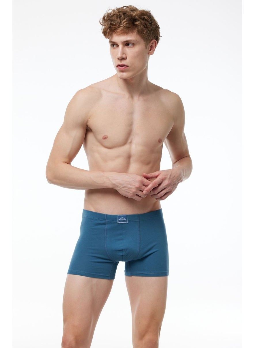 Men's Blue Cotton Elastane Boxer 074 1M074