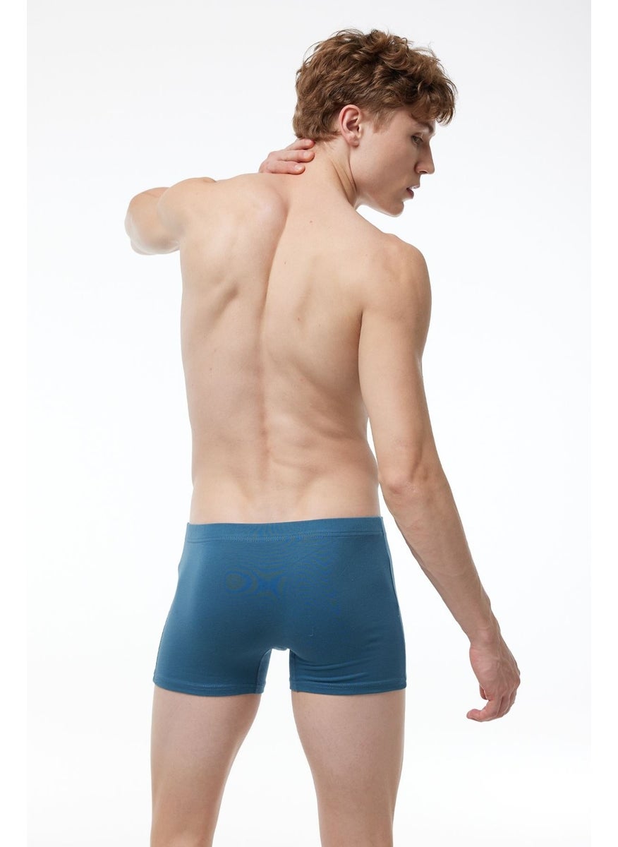 Men's Blue Cotton Elastane Boxer 074 1M074