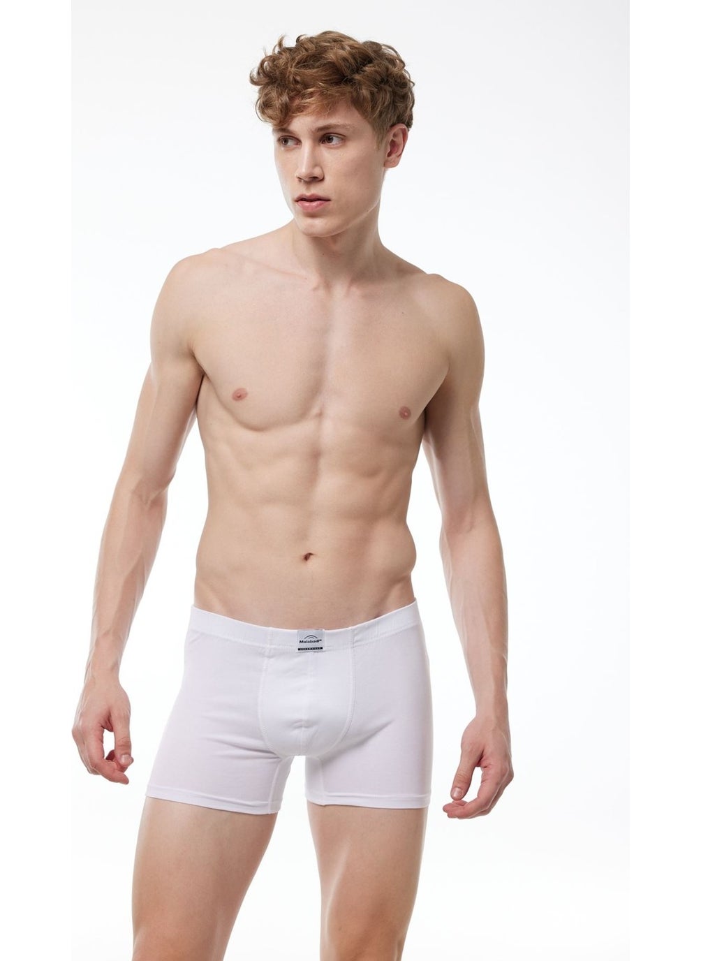 Men's White Cotton Elastane Boxer 074 1M074