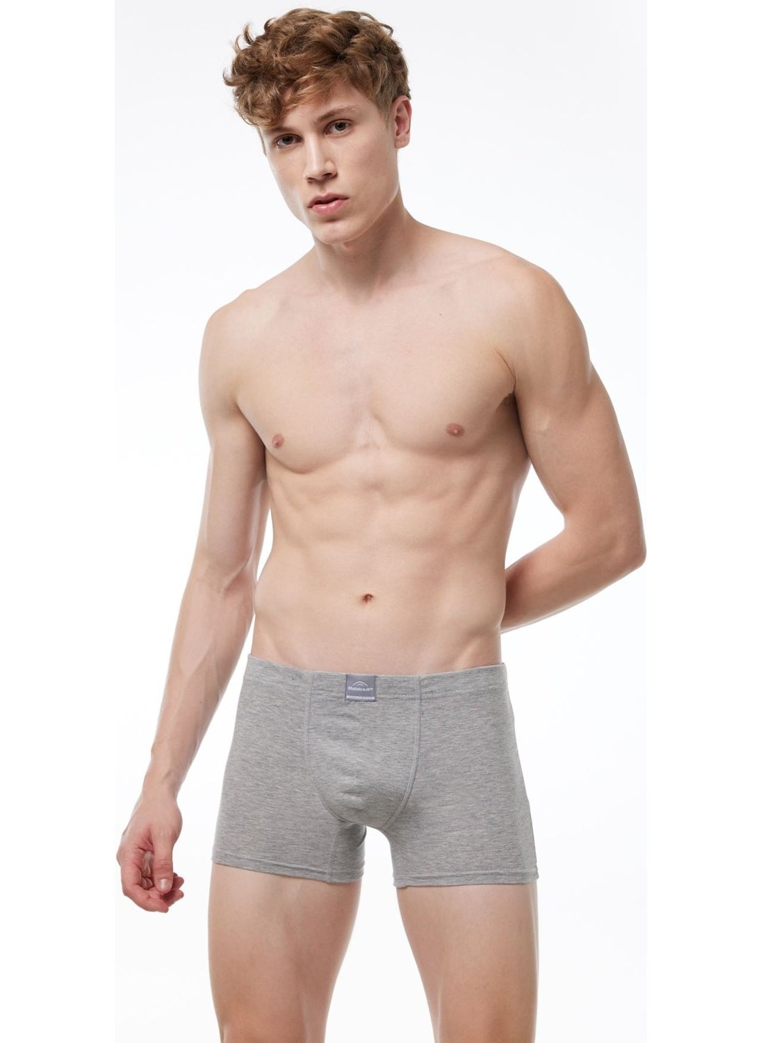 Men's Gray Cotton Elastane Boxer 074 1M074