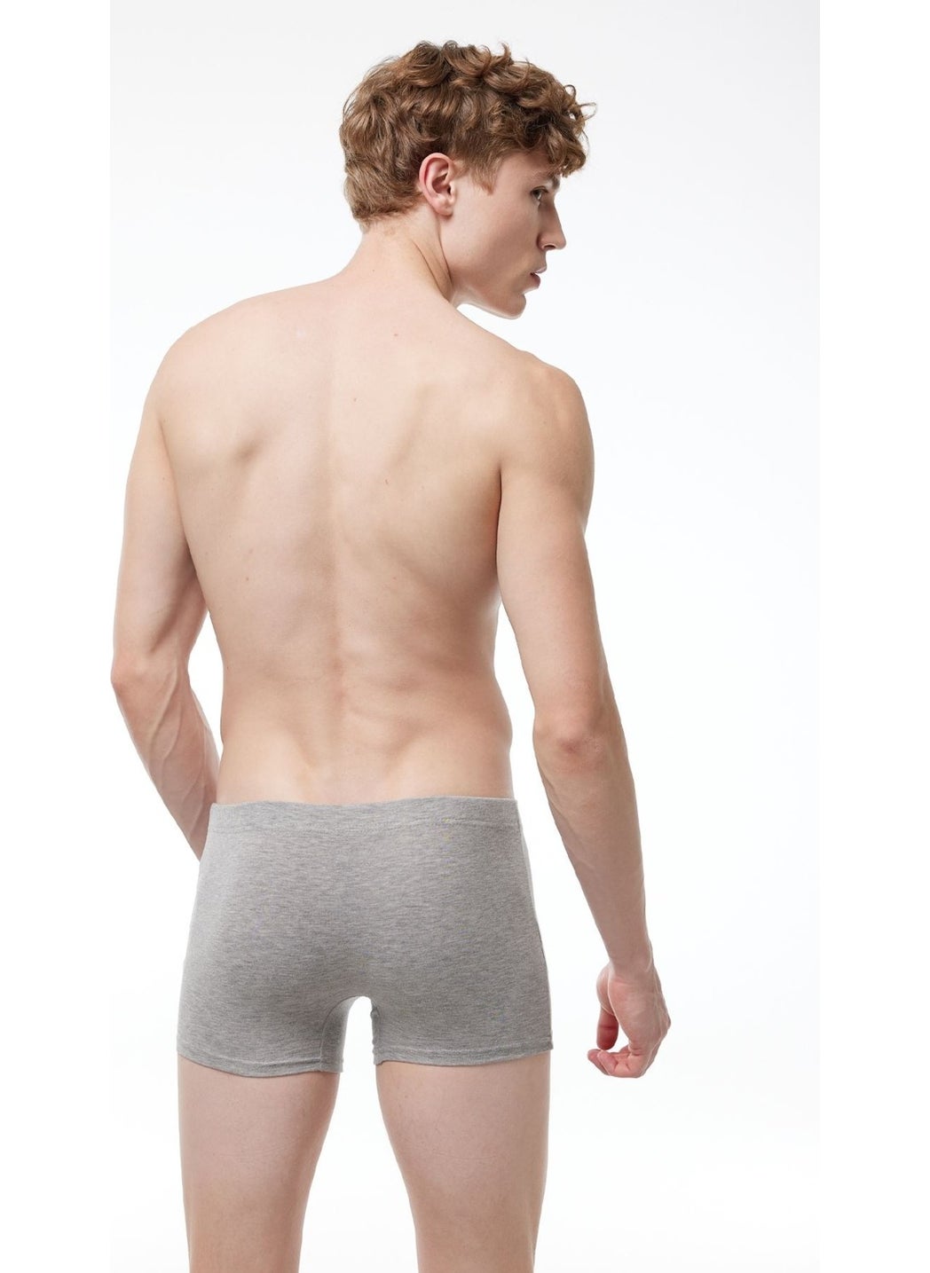 Men's Gray Cotton Elastane Boxer 074 1M074