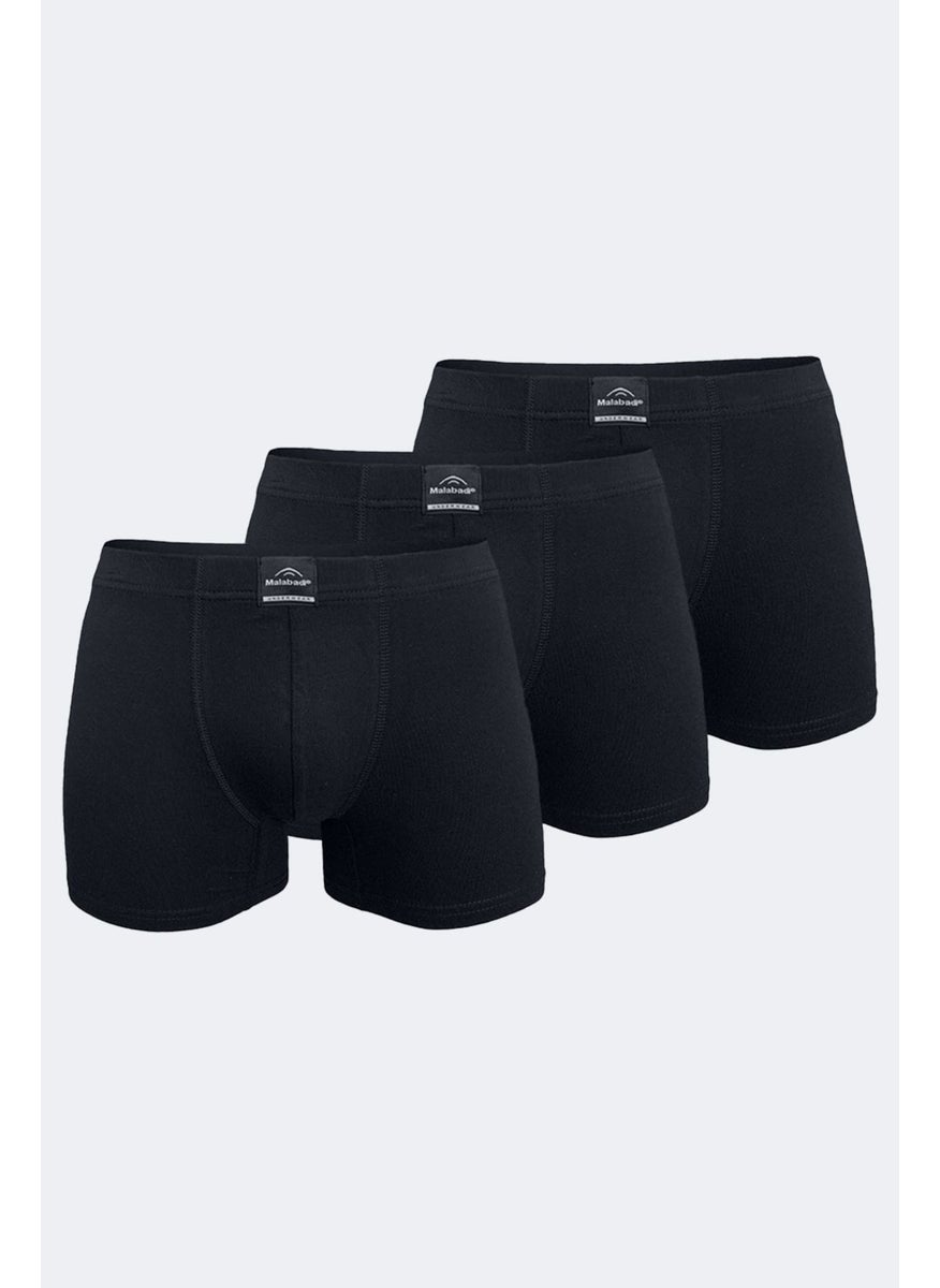 Men's Black 3 Piece Cotton Elastane Boxer 3M074