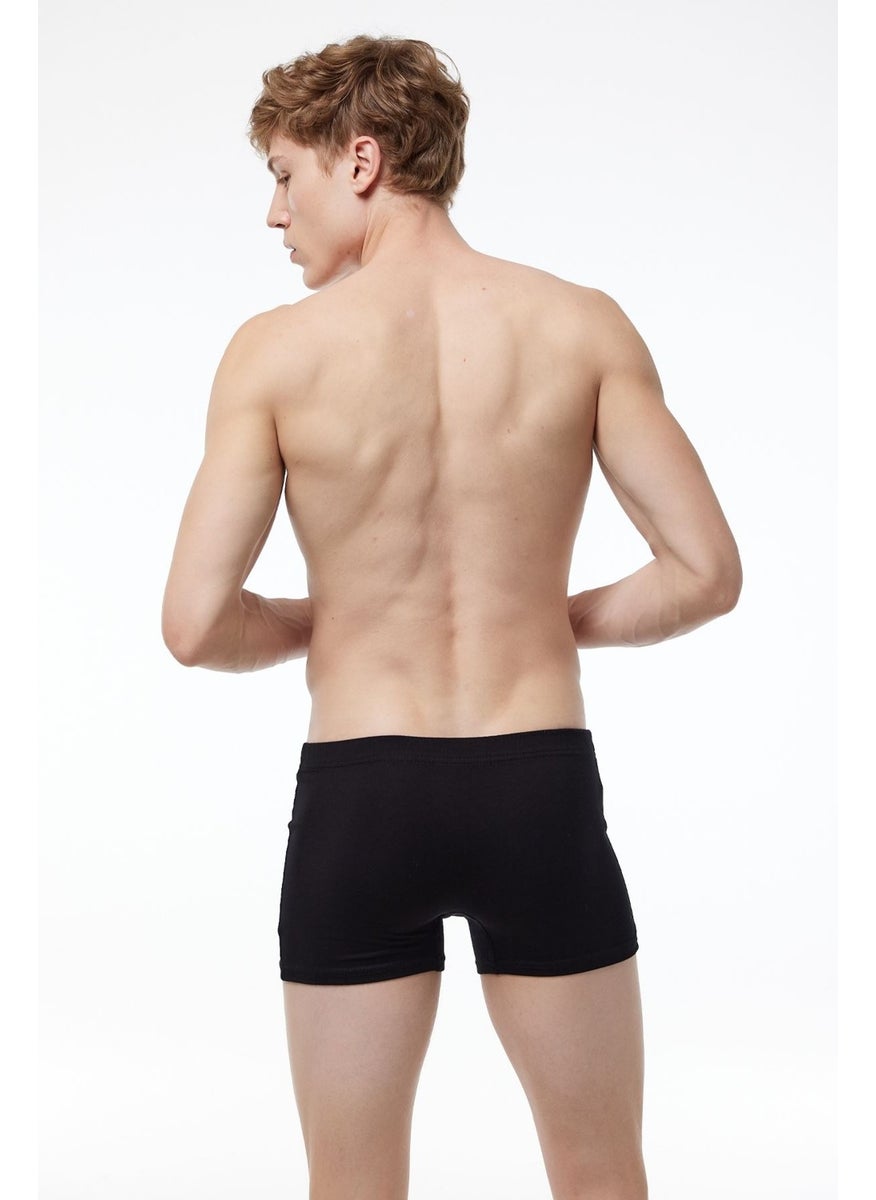 Men's Black Cotton Elastane Boxer 074 1M074