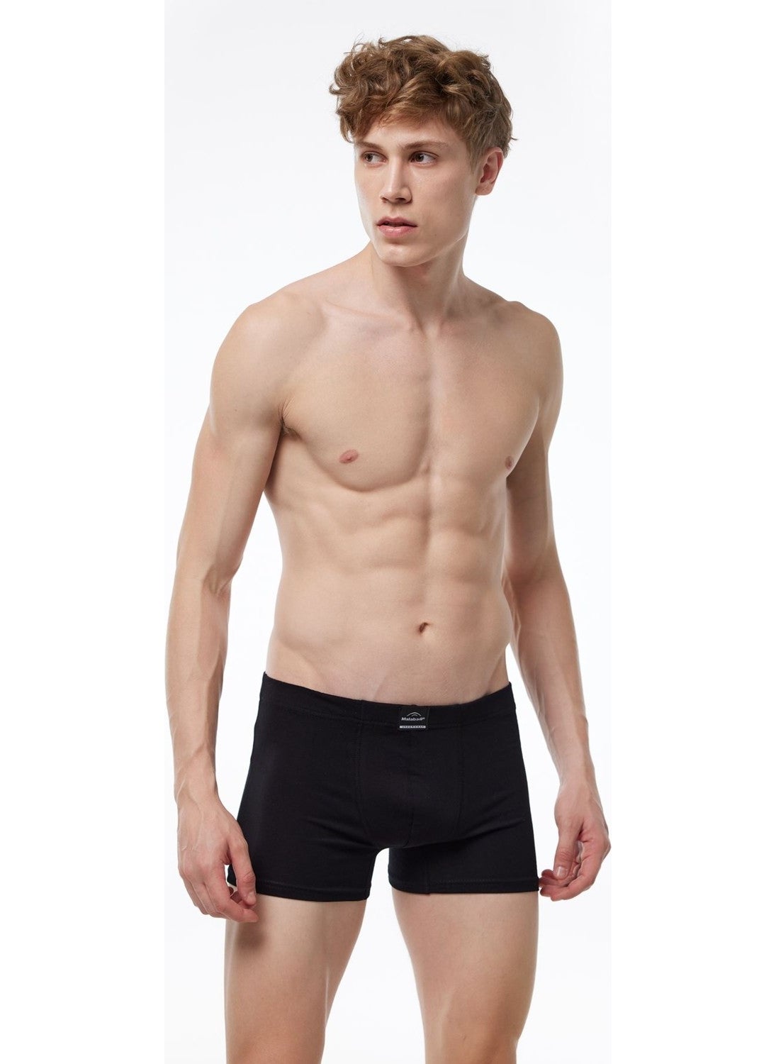 Men's Black Cotton Elastane Boxer 074 1M074