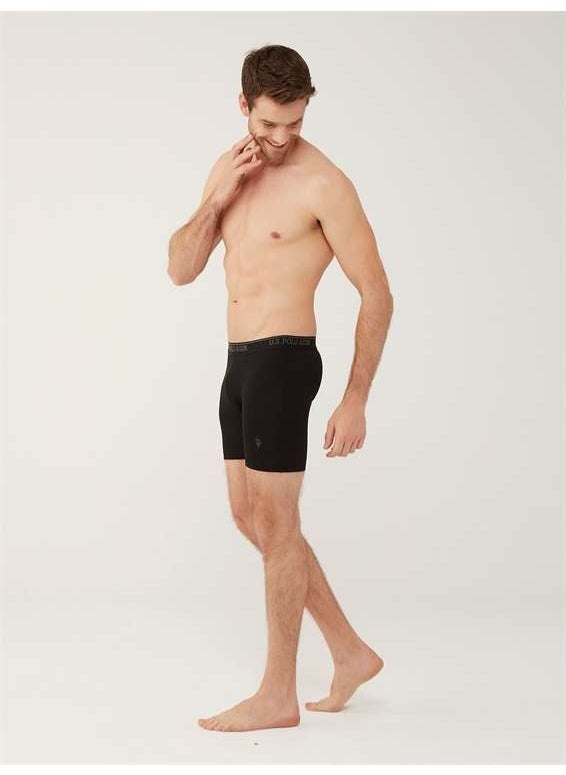 BASE. Polo Assn. Men's Black - Anthracite Melange - Navy Blue 3-Piece Long-Legged Boxer 80454Y