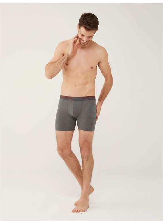 BASE. Polo Assn. Men's Black - Anthracite Melange - Navy Blue 3-Piece Long-Legged Boxer 80454Y