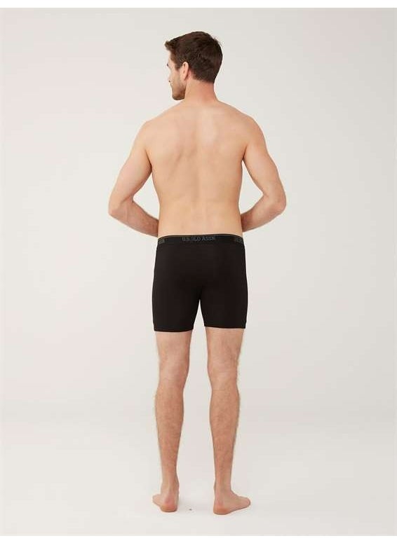 BASE. Polo Assn. Men's Black - Anthracite Melange - Navy Blue 3-Piece Long-Legged Boxer 80454Y