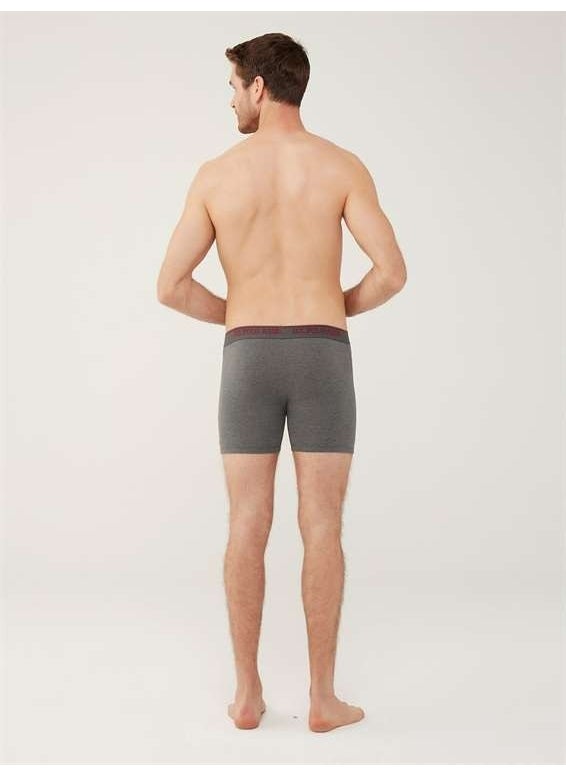 BASE. Polo Assn. Men's Black - Anthracite Melange - Navy Blue 3-Piece Long-Legged Boxer 80454Y