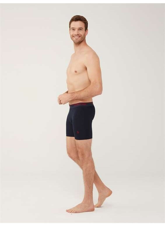 BASE. Polo Assn. Men's Black - Anthracite Melange - Navy Blue 3-Piece Long-Legged Boxer 80454Y