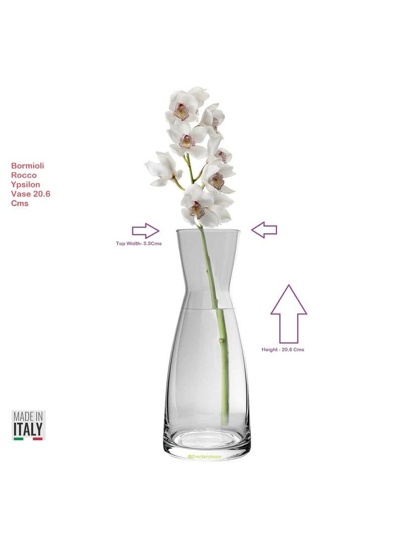 Bormioli Rocco Glass Vase 20.6 Cms 1 Pc, Ypsilon Caraffa Transparent