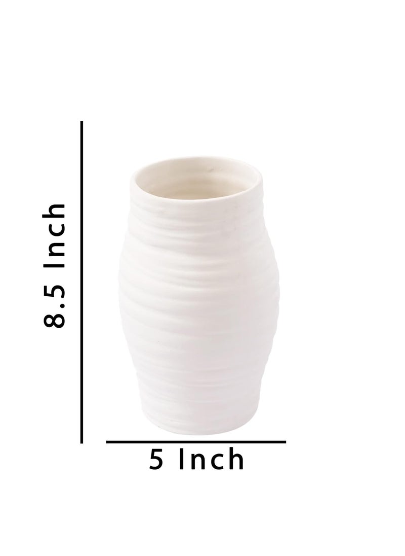 The Decor Lane Modern Decorative Vases for Home Decor | Centerpieces | Kitchen | Office or Living Room - 8.5 Inches (Round)