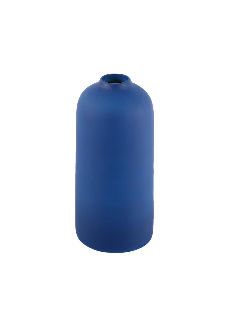 The Decor Lane Modern Decorative Vases for Home Decor | Centerpieces | Kitchen | Office or Living Room - 9.25 Inches (Blue Cylinder)