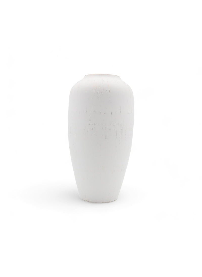 HOSLEY Flower Vase for Living Room |Vases for Home Decor| Metal Big Size Pots for Home Decoration| Table Pot for Corner| Decoration and Craft|11 Inch High (White)
