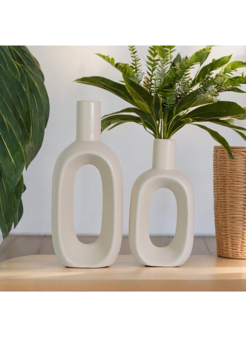 The Decor Lane Modern Decorative Vases for Home Decor | Centerpieces | Kitchen | Office or Living Room | Set of 2, 8.5 inches & 6.5 inches