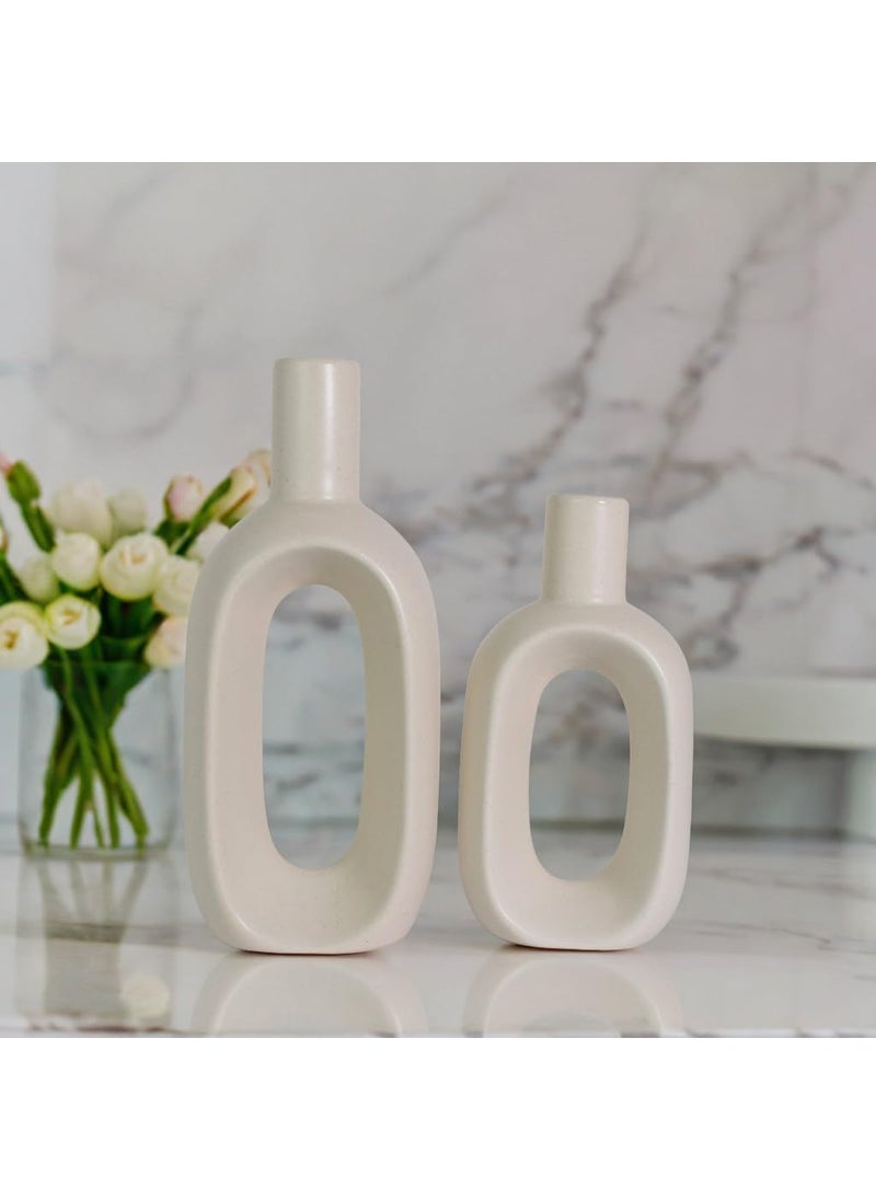 The Decor Lane Modern Decorative Vases for Home Decor | Centerpieces | Kitchen | Office or Living Room | Set of 2, 8.5 inches & 6.5 inches