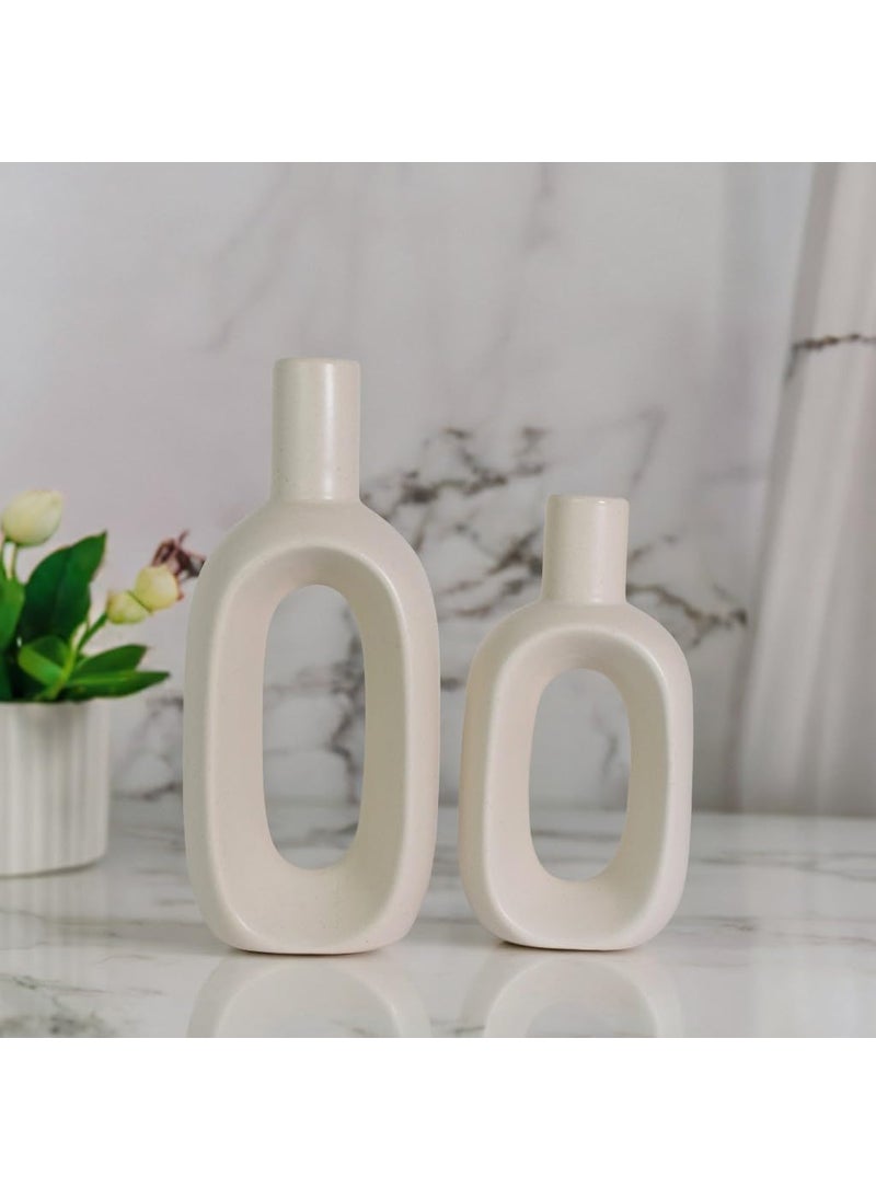 The Decor Lane Modern Decorative Vases for Home Decor | Centerpieces | Kitchen | Office or Living Room | Set of 2, 8.5 inches & 6.5 inches