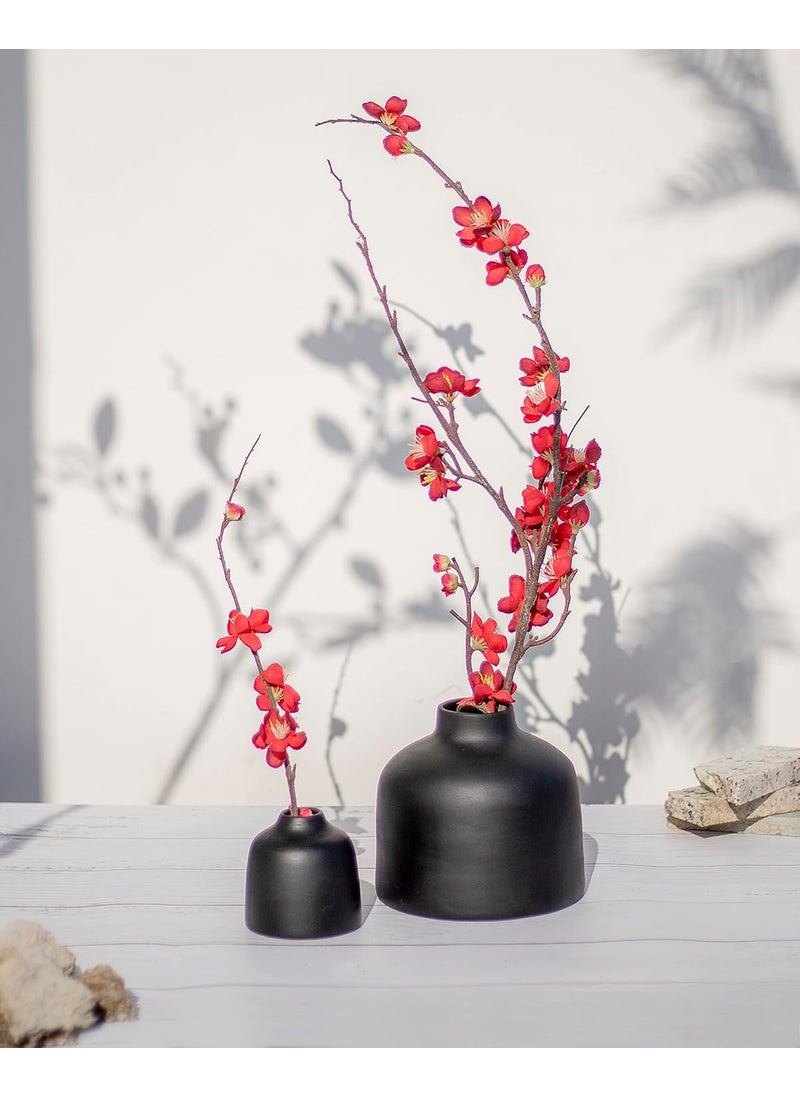 The Decor Lane Modern Decorative Vases for Home Decor | Centerpieces | Kitchen | Office or Living Room - 5.5 Inches & 3 inches (Black Set of 2)