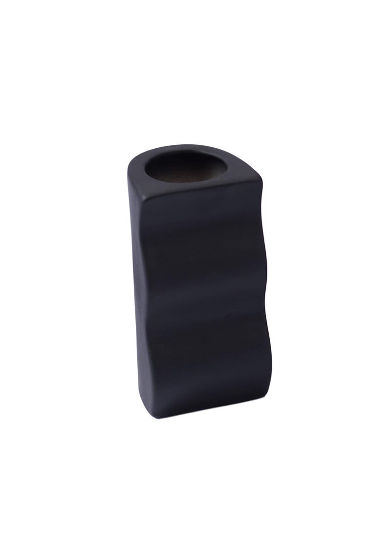 The Decor Lane Modern Decorative Vases for Home Decor | Centerpieces | Kitchen | Office or Living Room - 7 Inch & 8.5 Inches (Black Pillers Set of 2)