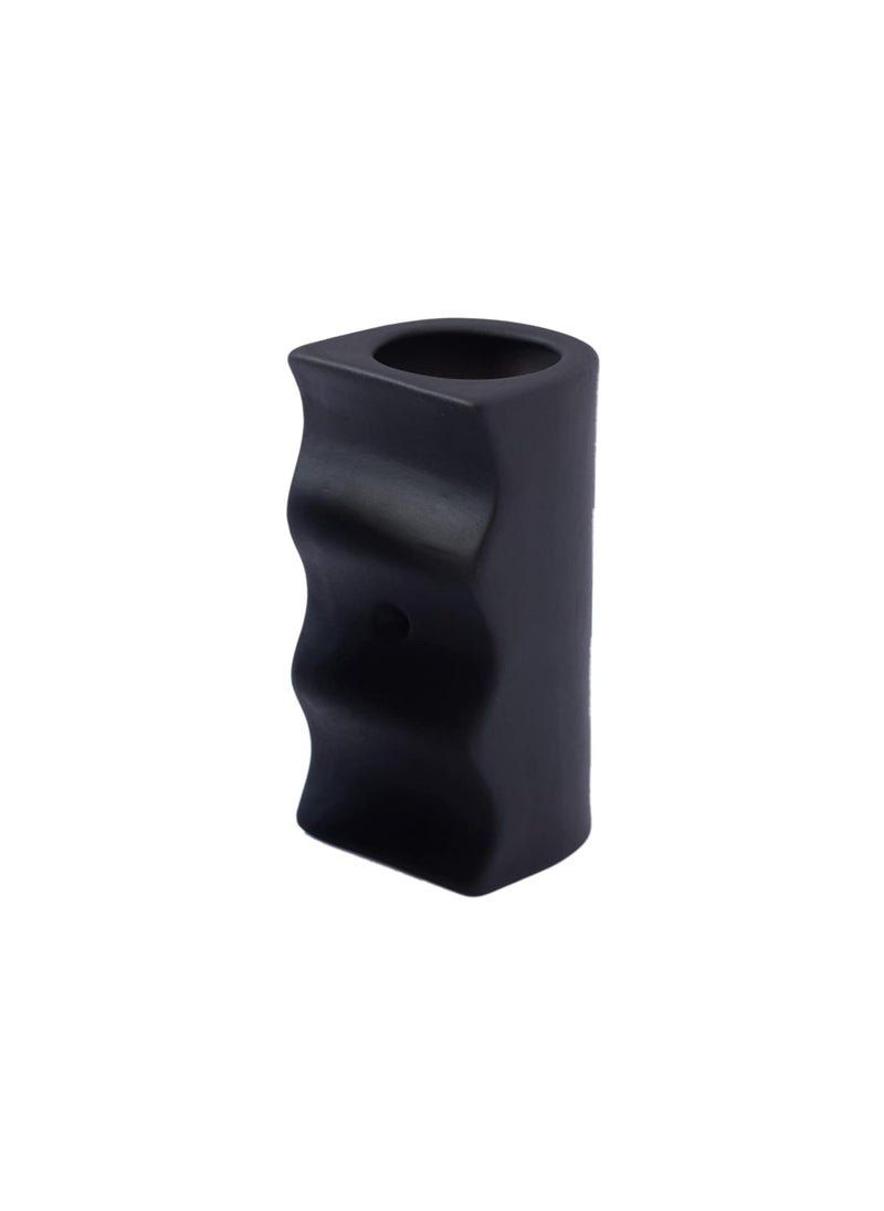 The Decor Lane Modern Decorative Vases for Home Decor | Centerpieces | Kitchen | Office or Living Room - 7 Inch & 8.5 Inches (Black Pillers Set of 2)