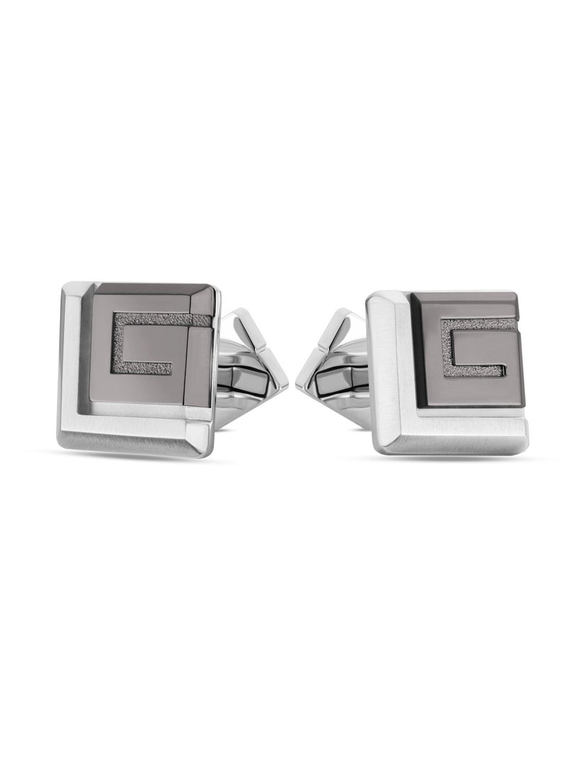 Alex Two Tone Grey and Silver Cufflinks for Men