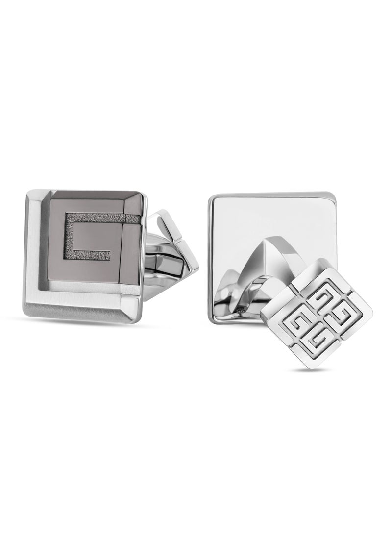 Alex Two Tone Grey and Silver Cufflinks for Men