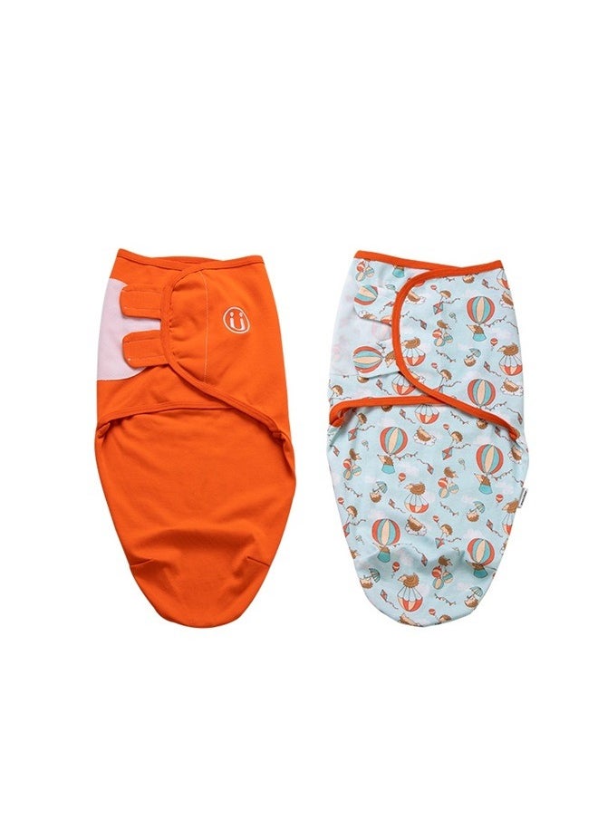 Pack Of 2 Cotton Swaddle Wrap Blanket，SwaddleMe by Original Swaddle with Easy-Change, Improves Sleep & Calms Startle Reflex, 70 * 58 (3-4 months)