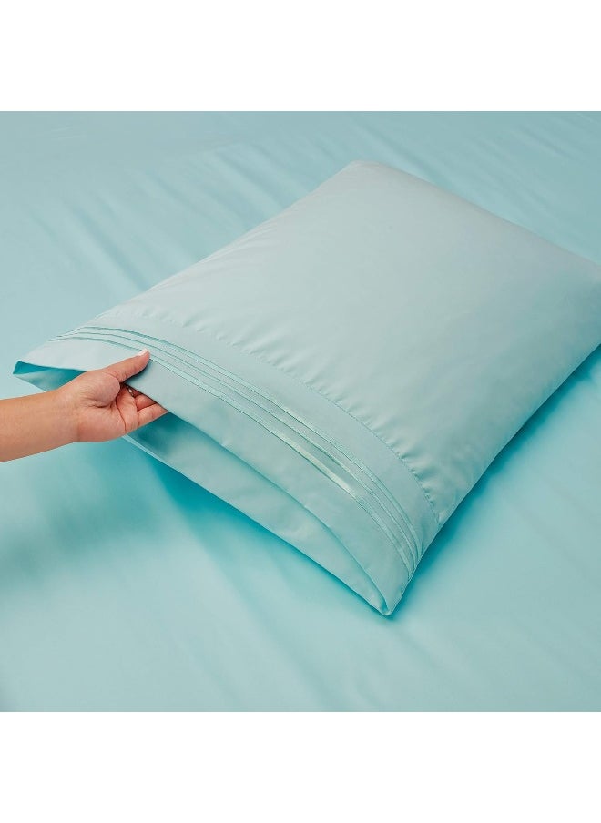 Clara Clark Queen Sheets, 6 Piece Set - Hotel Luxury Sheets for Queen Size Bed, Super Soft Bedding Sheets & Pillowcases, Queen Size Sheets, Aqua Light Blue