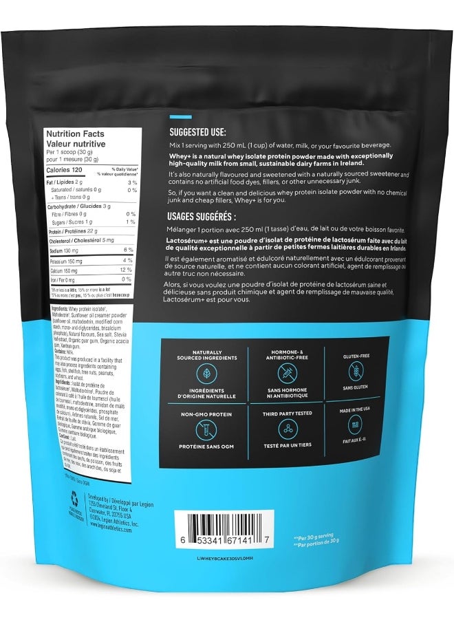 Whey+ Whey Isolate Protein Powder From Grass Fed Cows - Low Carb, Low Calorie, Non-Gmo, Lactose Free, Gluten Free, Sugar Free, All Natural Whey Protein Isolate, (30 Serving, Birthday Cake)