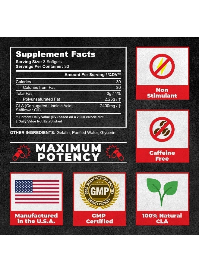 Fat Burner For Men - Lose Belly Fat, Tighten Abs, Support Lean Muscle - Jitter & Caffeine-Free Weight Loss Pills - 90 Ct