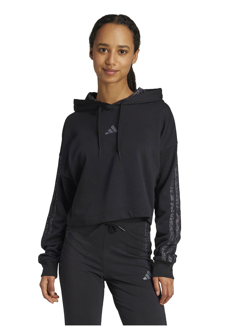 Essentials 3 Stripes Print French Terry Hoodie