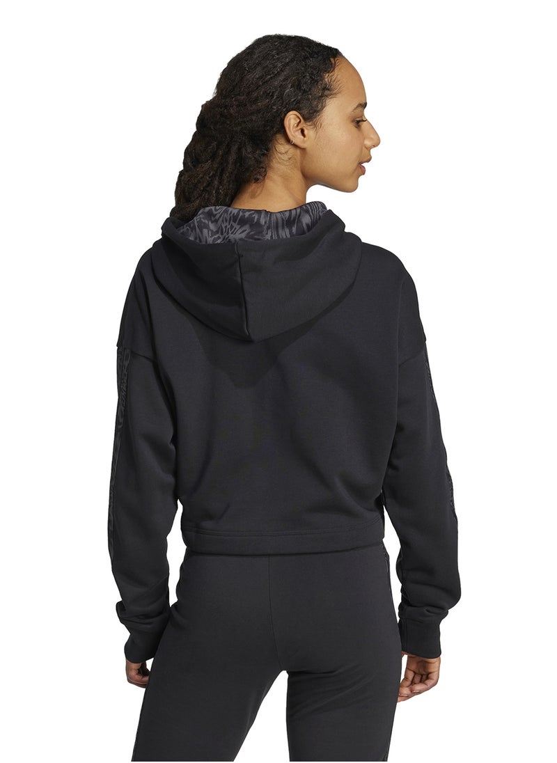 Essentials 3 Stripes Print French Terry Hoodie