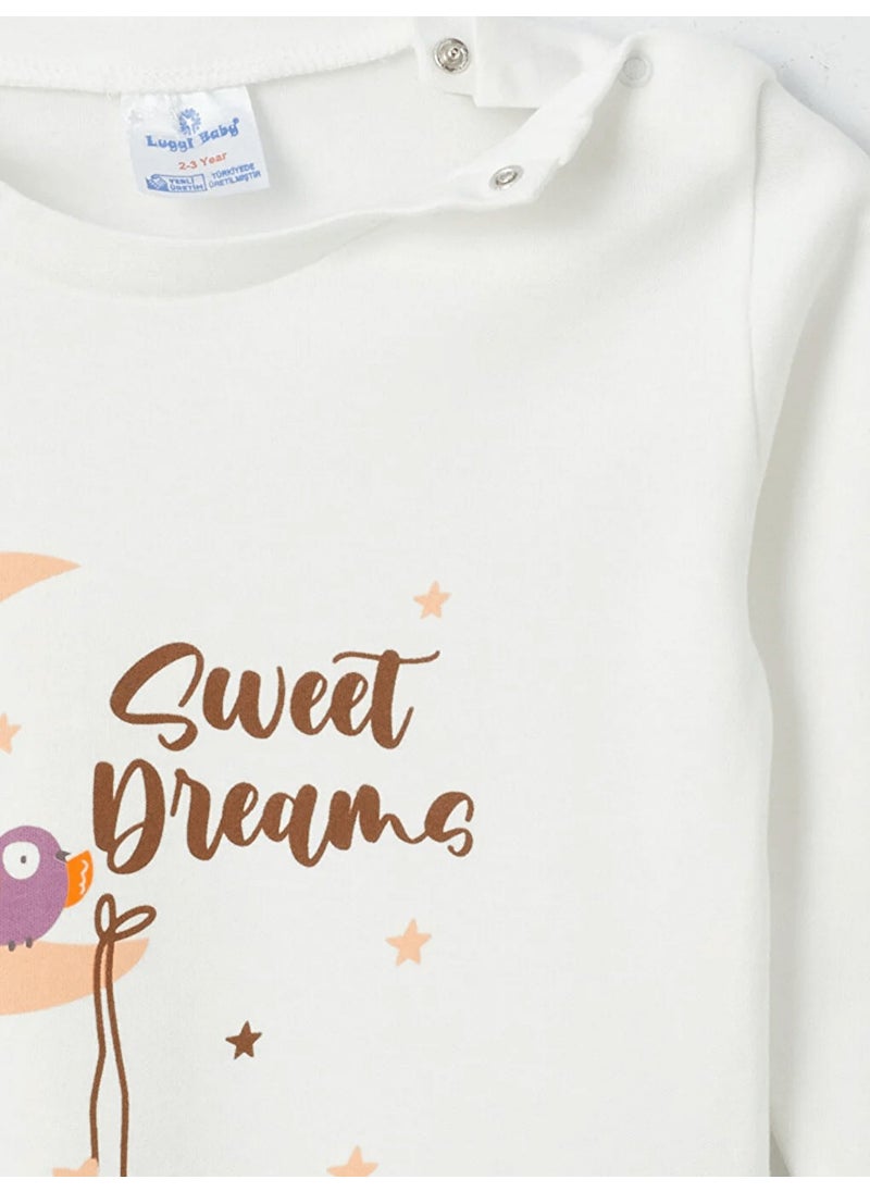 Crew Neck Printed Girls Pajama Set