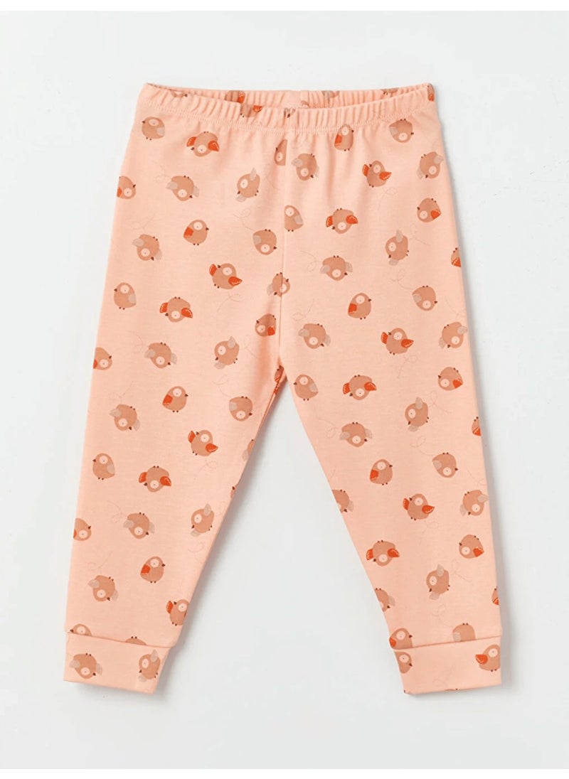 Crew Neck Printed Girls Pajama Set