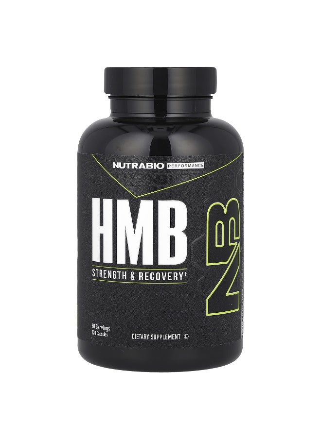 NutraBio, Performance, HMB, 1,000 mg, 120 Capsules (500 mg per Capsule)