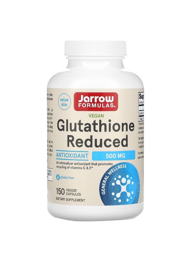 Jarrow Formulas, Vegan Glutathione Reduced, 500 mg, 150 Veggie Capsules