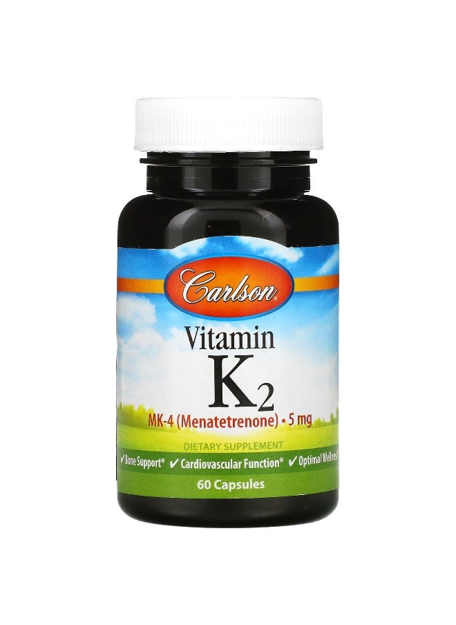 Carlson, Vitamin K2, MK-4 (Menatetrenone), 5 mg, 60 Capsules