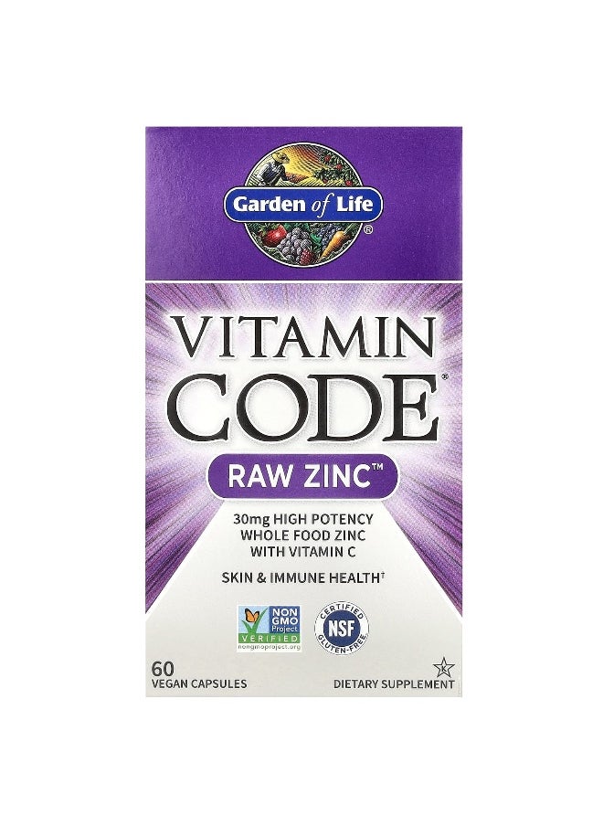 Garden of Life, Vitamin Code, RAW Zinc, 60 Vegan Capsules