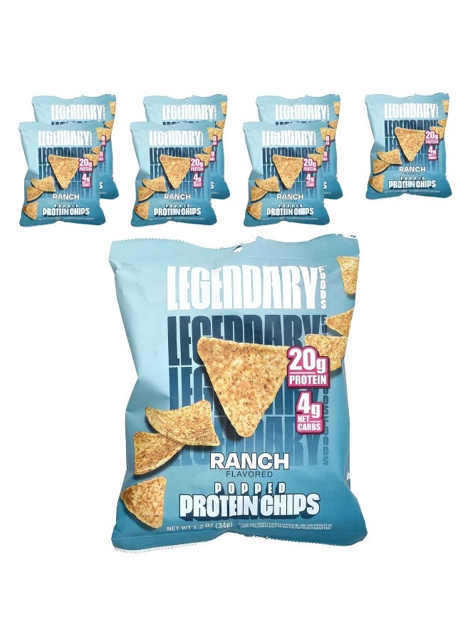 Legendary Foods, Popped Protein Chips, Ranch, 7 Bags, 1.2 oz (34 g) Each