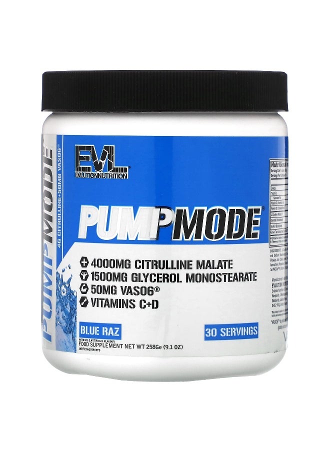 EVLution Nutrition, PumpMode, Blue Raz, 9.1 oz (258 g)