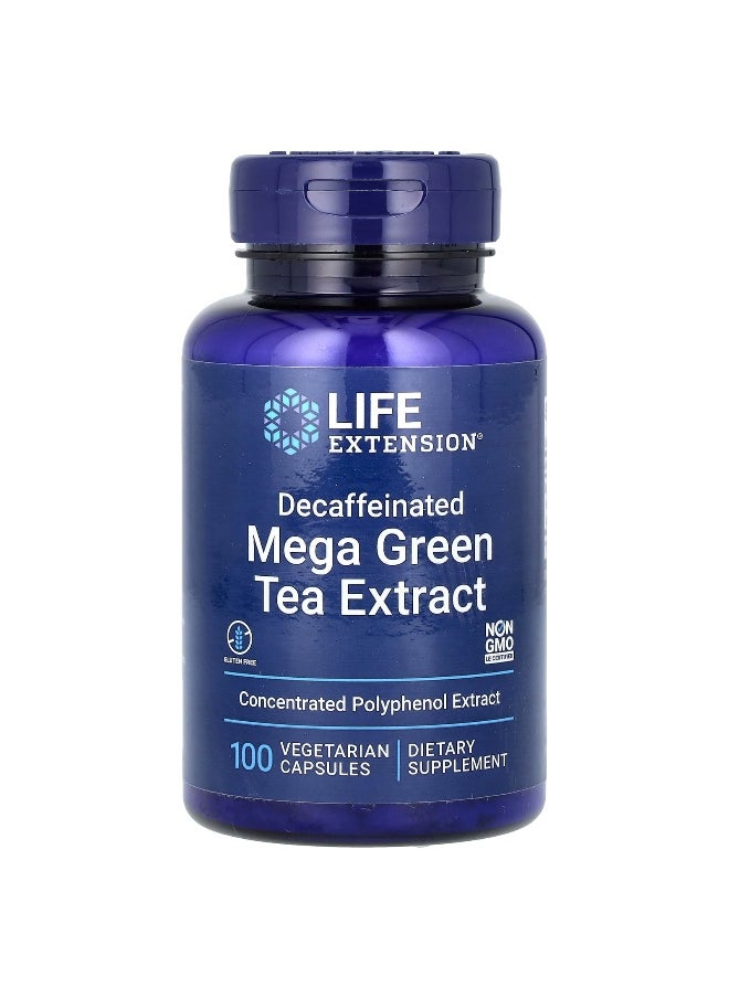 Life Extension, Mega Green Tea Extract, Decaffeinated, 725 mg, 100 Vegetarian Capsules