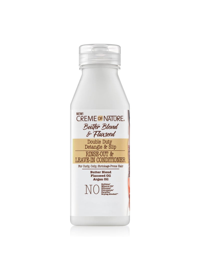 Creme of Nature Leave In Conditioner Butter Blend Argan Oil Flaxseed Oil RinseOut LeaveIn 12 Oz