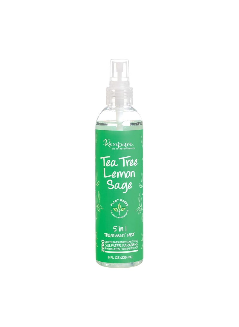 RENPURE Plant Based Beauty Sage 5 in 1 Leavein Treatment Mist LemonTea Tree 8 Fl Oz