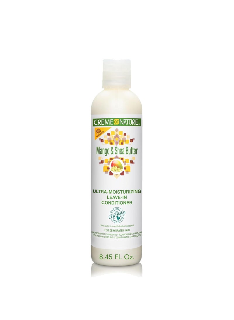 Leave In Conditioner with Mango  Shea Butter by Creme of Nature Ultra Moisturizing for Dry Dehydrated Hair 12 Fl Oz