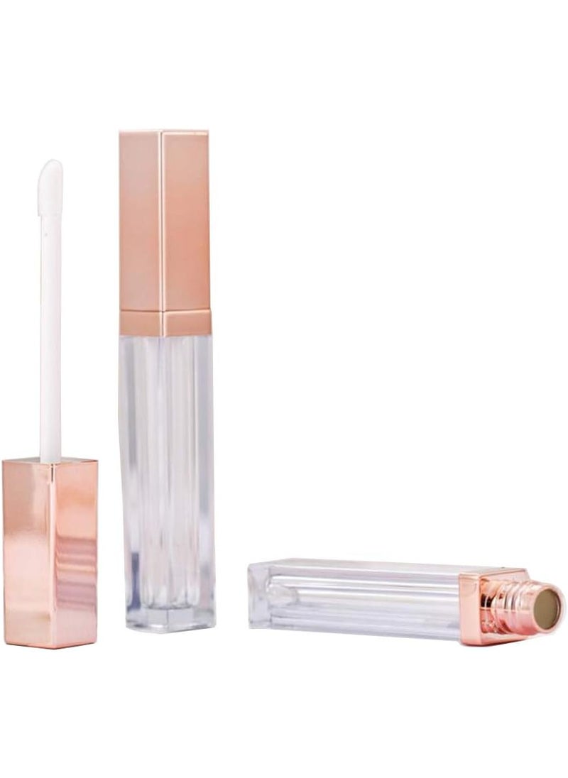 6PCS 5ml017oz Empty Lip Gloss Tubes Containers with Brush Applicator and Rose Gold Lid Lip Balm Bottle Pipe Containers for DIY Lipstick Samples Lip Oil