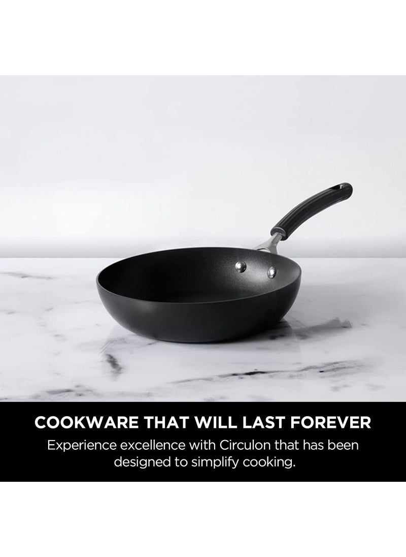 Circulon Origins Hard Anodised Aluminium Non-Stick Frypan | Frying Pan Big Size| Pan for Omelette | Non Stick Frying Pan Induction Base | Nonstick Fry pan for Cooking, 2.66 Liters/26cm, Black