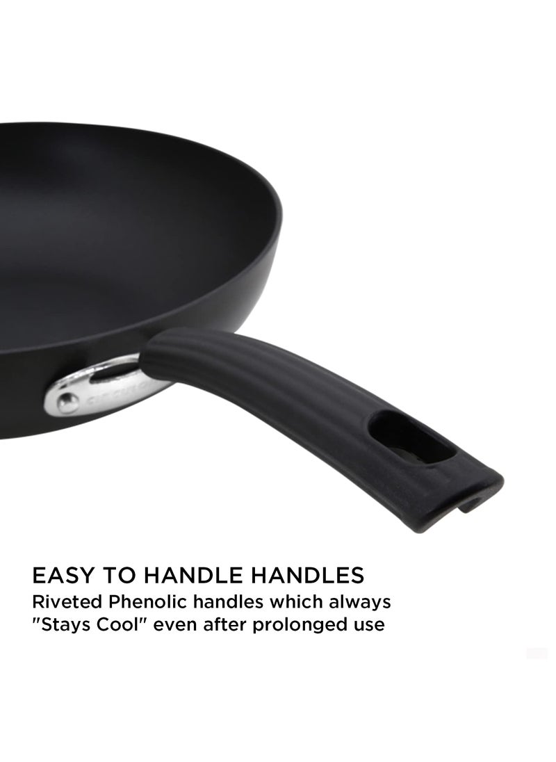 Circulon Origins Hard Anodised Aluminium Non-Stick Frypan | Frying Pan Big Size| Pan for Omelette | Non Stick Frying Pan Induction Base | Nonstick Fry pan for Cooking, 2.66 Liters/26cm, Black