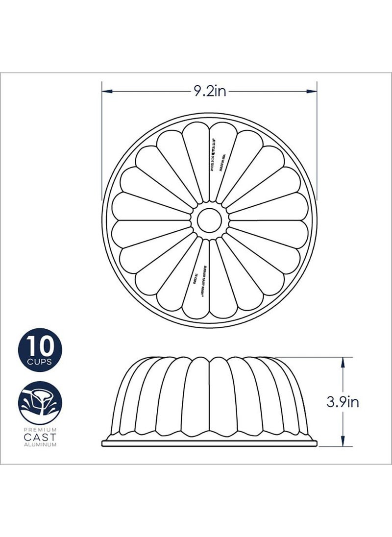 Nordic Ware 58677 Aluminium Party Bundt Pan, 22.3 x 9.3 cm, Gold
