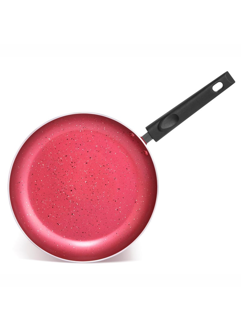 Butterfly Coral DLX Granite Non Stick Fry Pan | 240 MM | Induction Base | PFOA Free | Scratch Resistant | for Cooking Curry, Dal, Rice/Biryani | 1 Year Warranty | Velvet Red