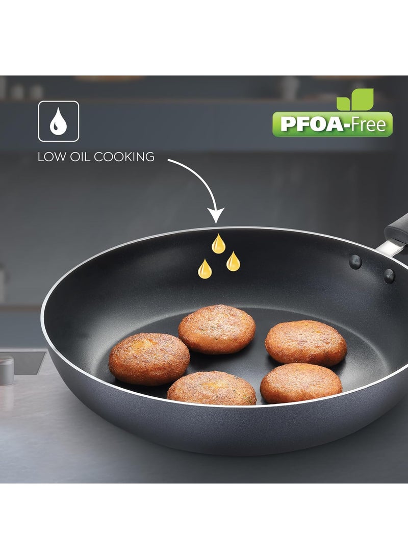Judge by Prestige 20cm (1.1L) Everyday Non-Stick Fry Pan (Aluminium) |Low Oil Cooking | Easy to Clean |Cool Touch Handle