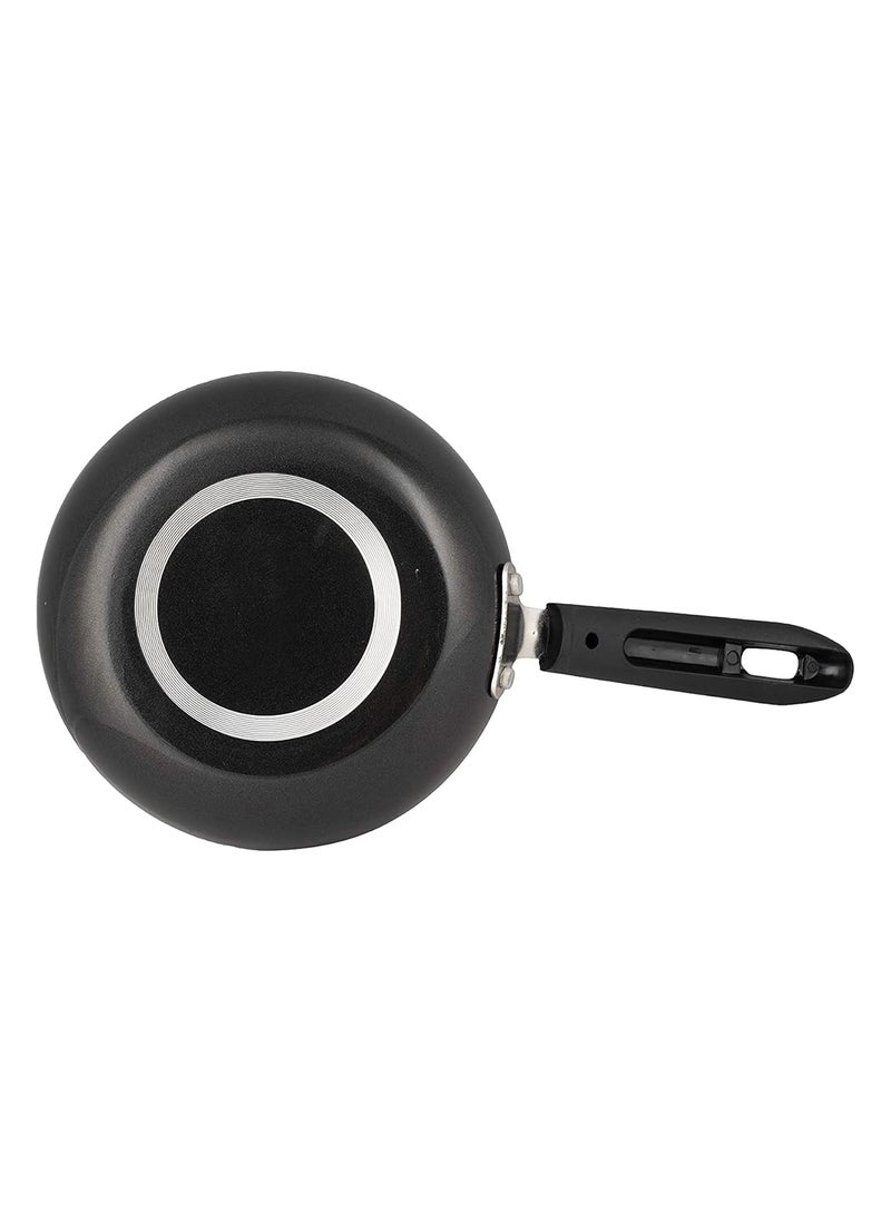 Kuber Industries Aluminium Non Stick Induction Base Frying Pan/Tapper Pan, 20 cm (Black)-KUBMART11738, Standard